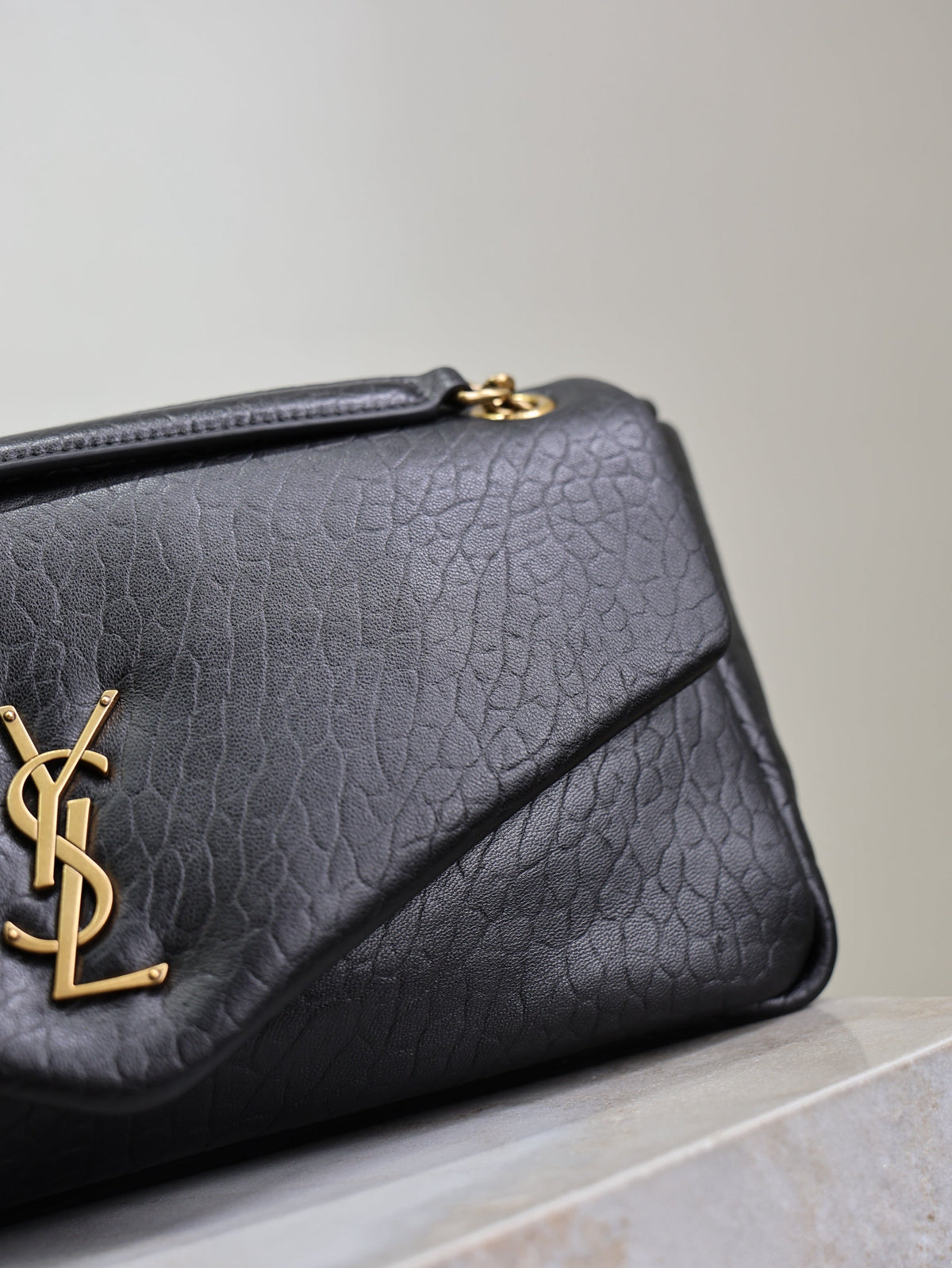 YSL Calypso Bag 30cm Black Lambskin With Gold Hardware