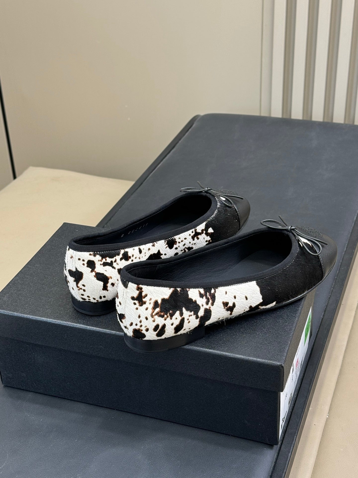 Chanel 2026 Ballerina Flat Black White Horsehair Sheepskin
