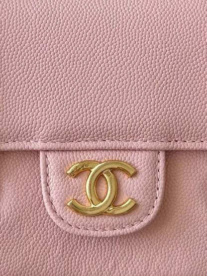 Chanel 26 Shoulder Bag 17cm Pink Caviar Leather