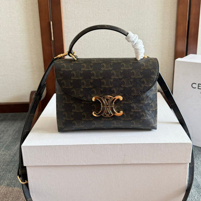 Celine 2026 Nino Teen 20.5cm Black Brown Calfskin
