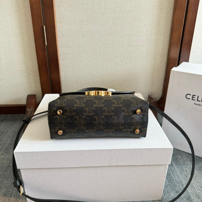 Celine 2026 Nino Teen 20.5cm Black Brown Calfskin