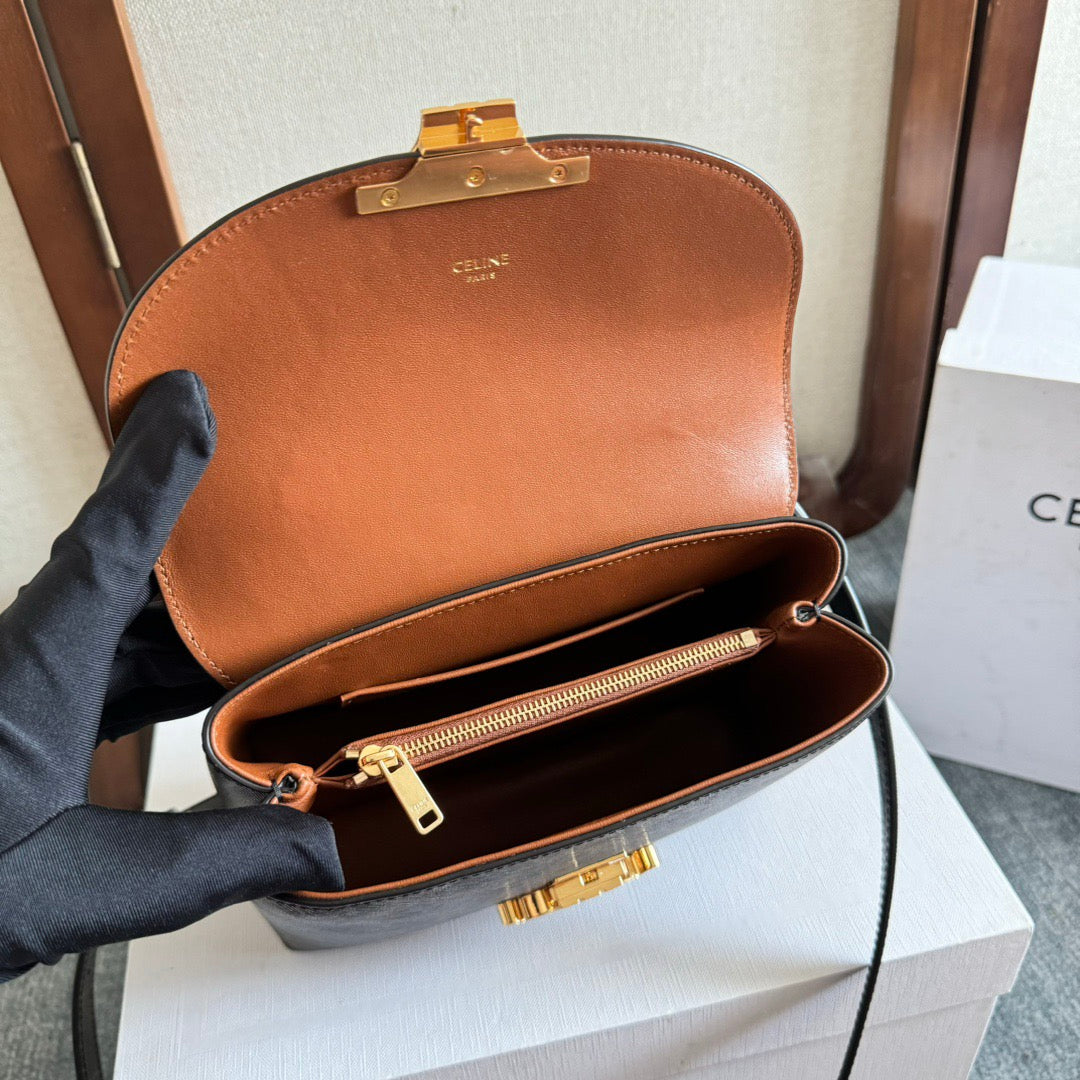 Celine 2026 Nino Teen 20.5cm Black Brown Calfskin