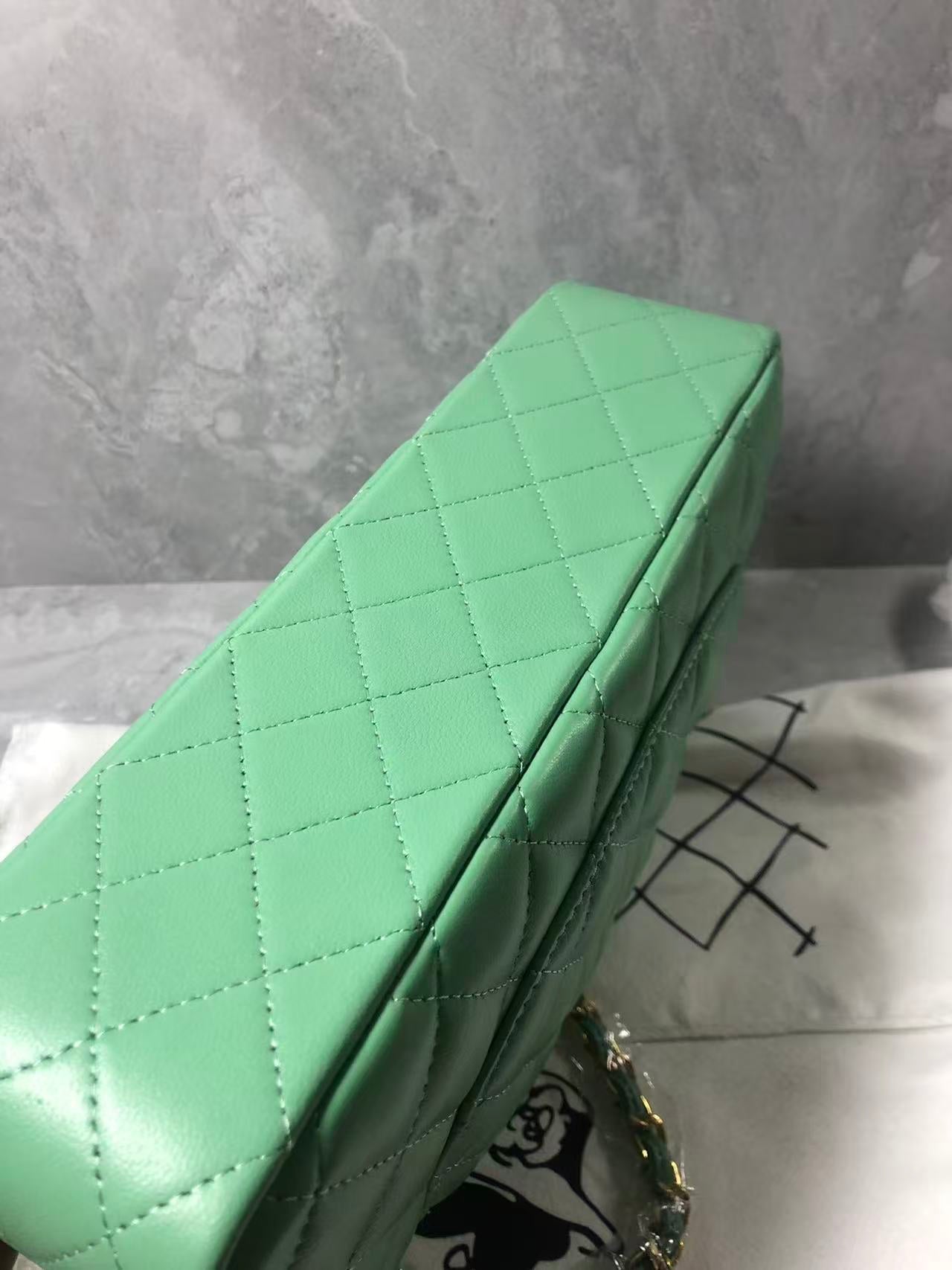 Chanel 2026 Flap Bag 25cm Green Quilted Lambskin
