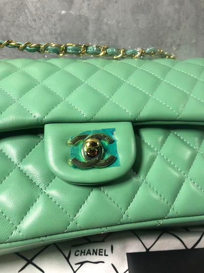 Chanel 2026 Flap Bag 25cm Green Quilted Lambskin