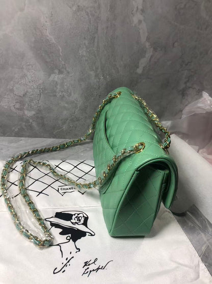 Chanel 2026 Flap Bag 25cm Green Quilted Lambskin