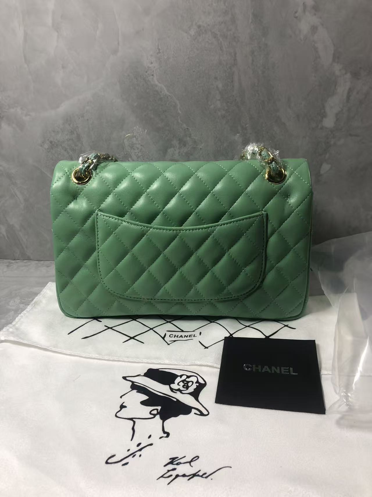 Chanel 2026 Flap Bag 25cm Green Quilted Lambskin