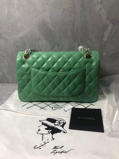 Chanel 2026 Flap Bag 25cm Green Quilted Lambskin