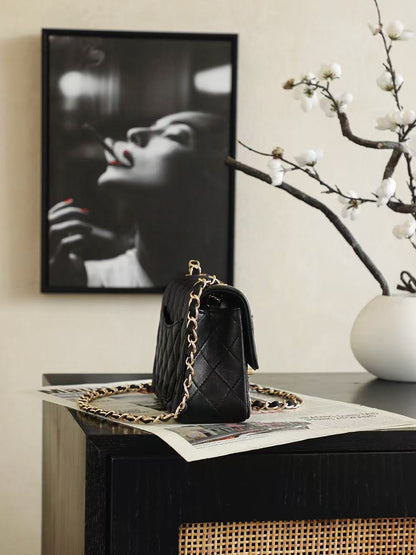 Chanel 2026 Classic 11.12 Bag 20cm Black Sheepskin