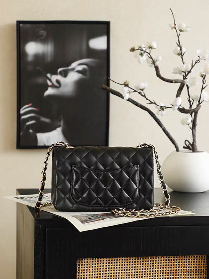 Chanel 2026 Classic 11.12 Bag 20cm Black Sheepskin