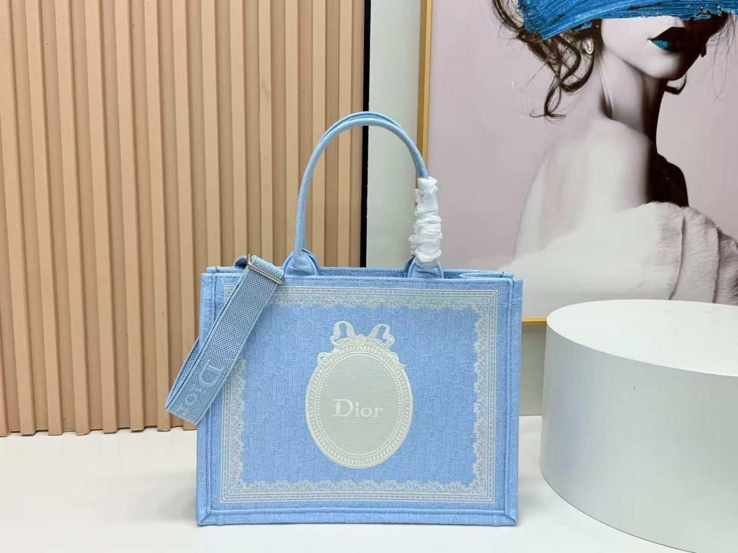 Dioramour Medium Dior Book Tote 36cm with Strap Canvas