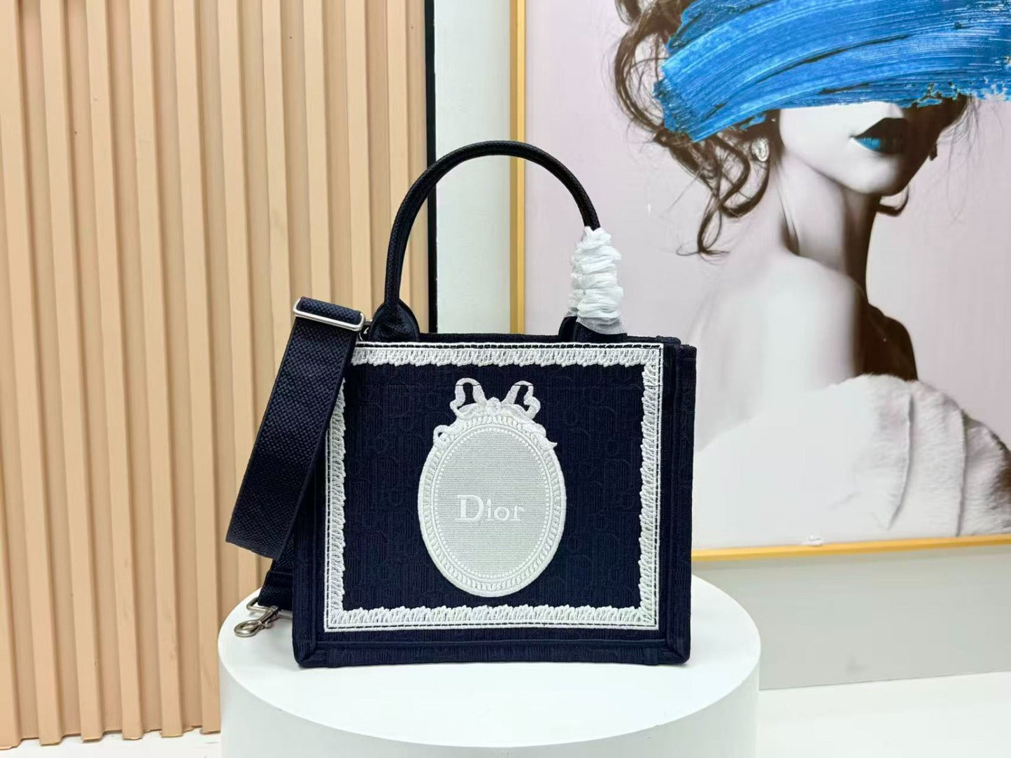 Dioramour Medium Dior Book Tote 36cm with Strap Canvas