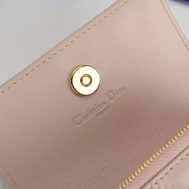 Dior 2026 My Dior Glycine Wallet 11cm Pink Cannage Lambskin