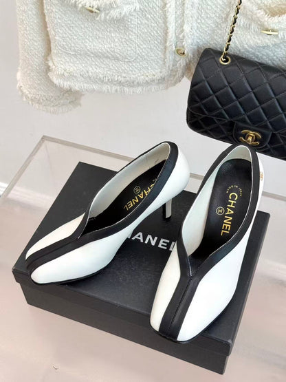 Chanel 2026 High-heeled Pump White Sheepskin