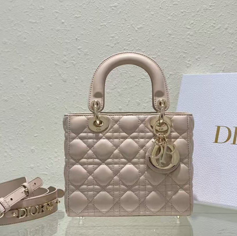Dior 2026 Lady Dior My ABCDior Bag 20cm Pastel Pink Lambskin