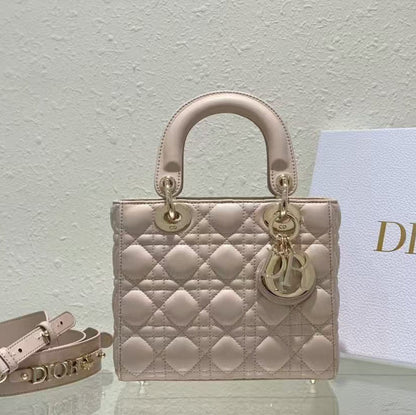 Dior 2026 Lady Dior My ABCDior Bag 20cm Pastel Pink Lambskin