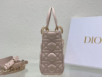 Dior 2026 Lady Dior My ABCDior Bag 20cm Pastel Pink Lambskin