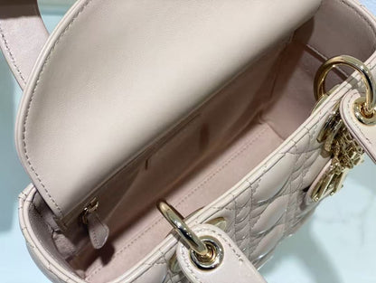 Dior 2026 Lady Dior My ABCDior Bag 20cm Pastel Pink Lambskin