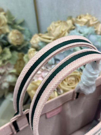 Dior 2026 Book Tote Bag 36cm Embroidered "Les Liaisons Dangereuses" Pink Canvas