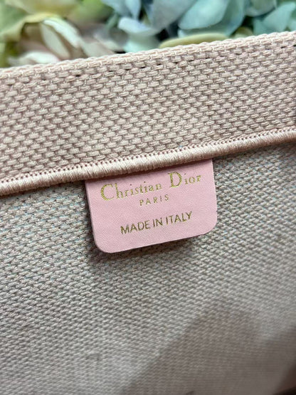 Dior 2026 Book Tote Bag 36cm Embroidered "Les Liaisons Dangereuses" Pink Canvas