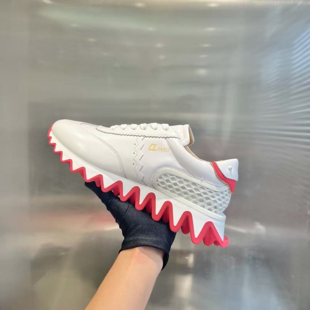 Christian Louboutin Loubishark Sneaker White Red Leather