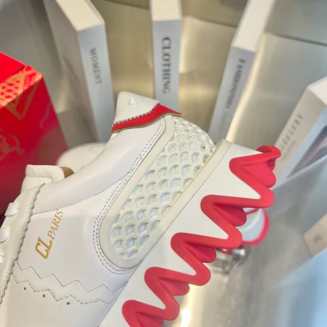 Christian Louboutin Loubishark Sneaker White Red Leather