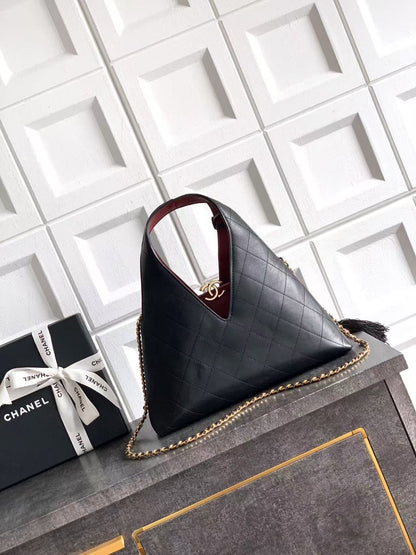 Chanel 2026 Hobo Bag 32cm Black Calfskin Leather