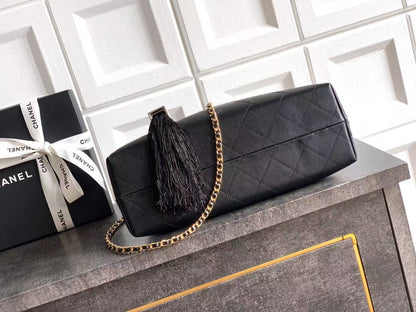 Chanel 2026 Hobo Bag 32cm Black Calfskin Leather
