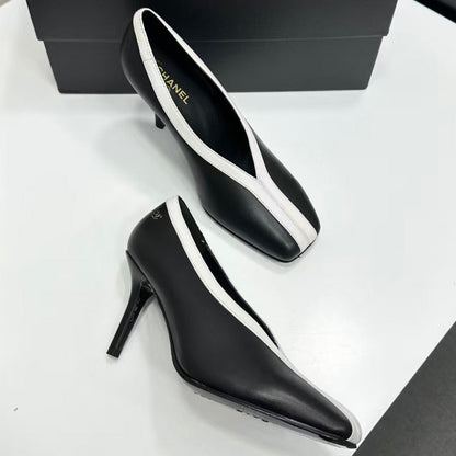 Chanel 2026 Pump 95mm Black White Lambskin
