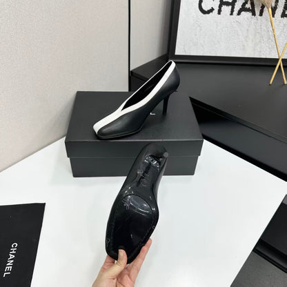 Chanel 2026 Pump 95mm Black White Lambskin