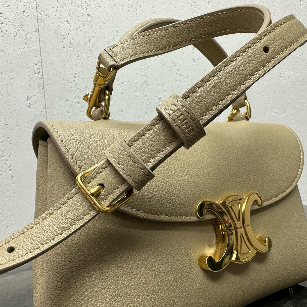 Celine Teen Nino Bag 20.5cm Light Beige Calfskin