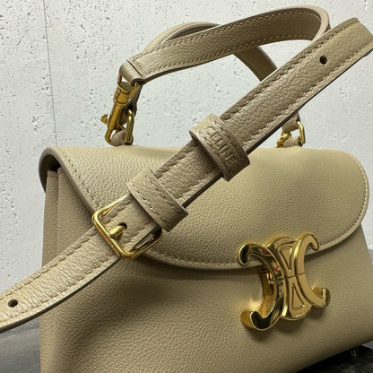 Celine Teen Nino Bag 20.5cm Light Beige Calfskin