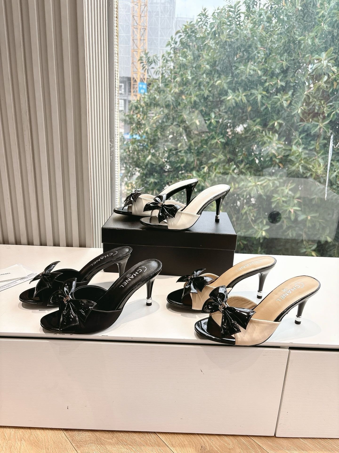 Chanel 2026 Black Bow Mule 80mm Leather