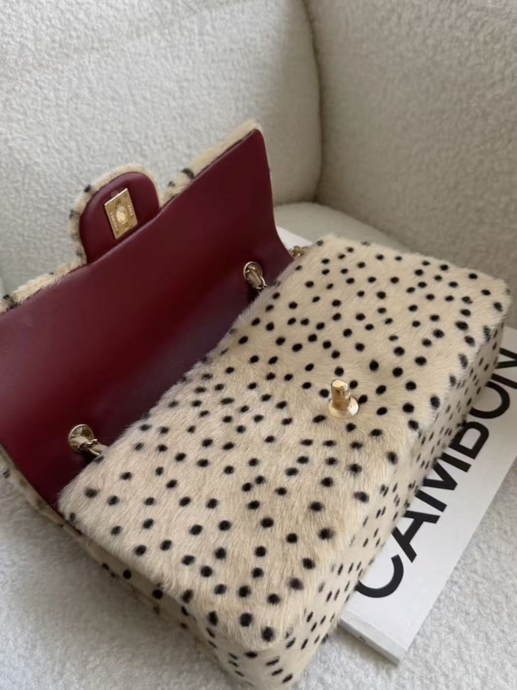 Chanel 2026 Cheetah Print Flap Bag Light Beige mix Black Calf Hair