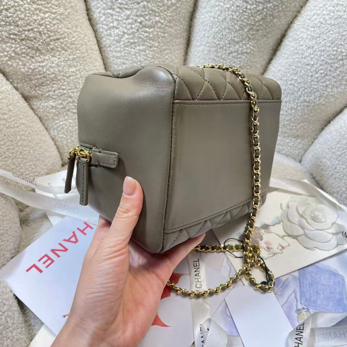 CC Métiers d’art 2026 Small Bowling Bag Dark Khaki Lambskin
