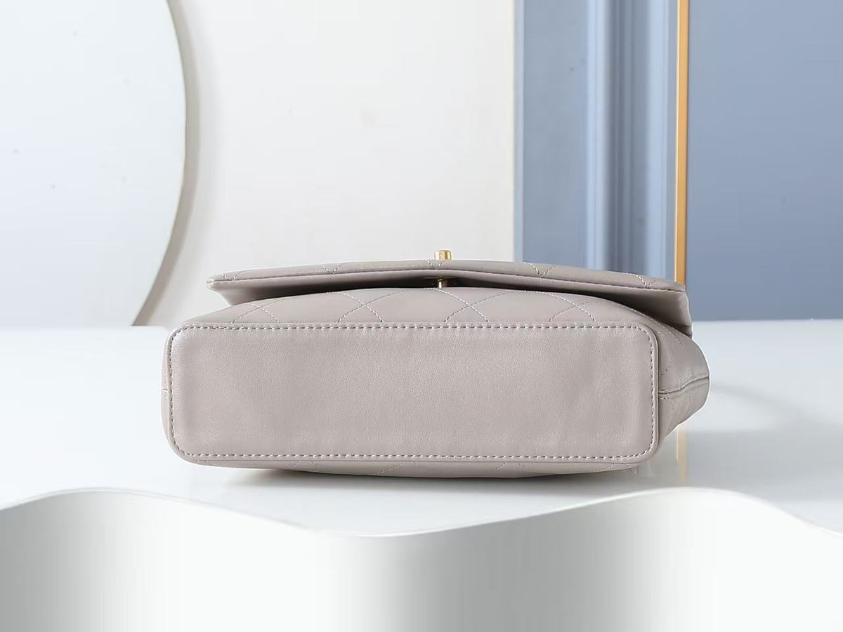CC CC SS 2026 Pre-collection Large Flap Bag Dark Grey Lambskin