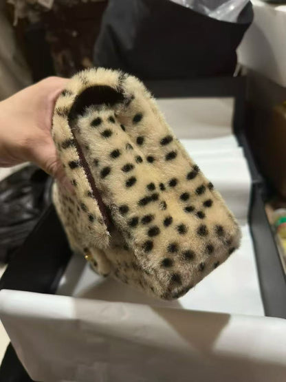 Chanel 2026 Cheetah Print Flap Bag Light Beige mix Black Calf Hair