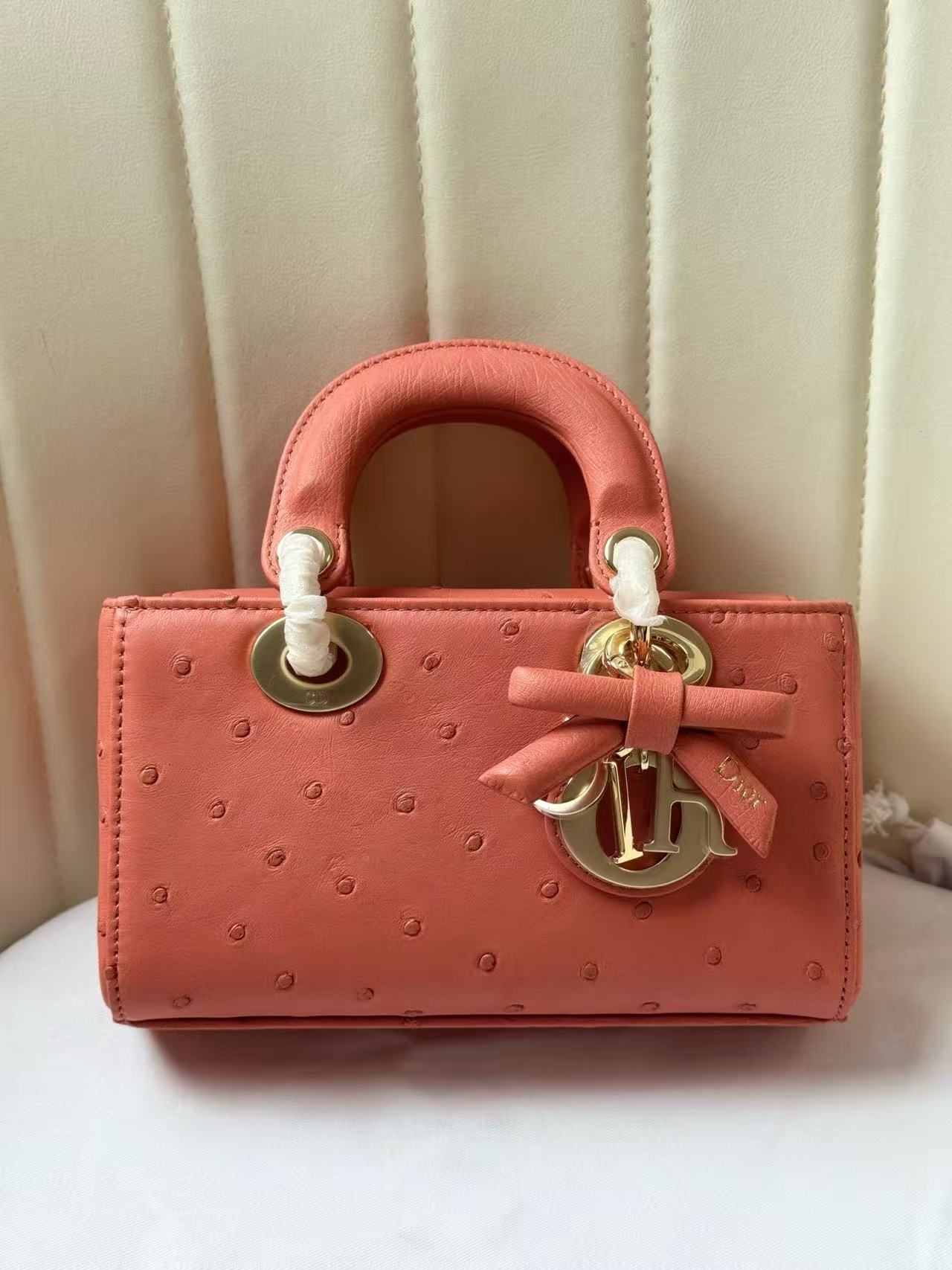 Dior 2026 Lady D-Joy Bag 19cm Ostrich Leather