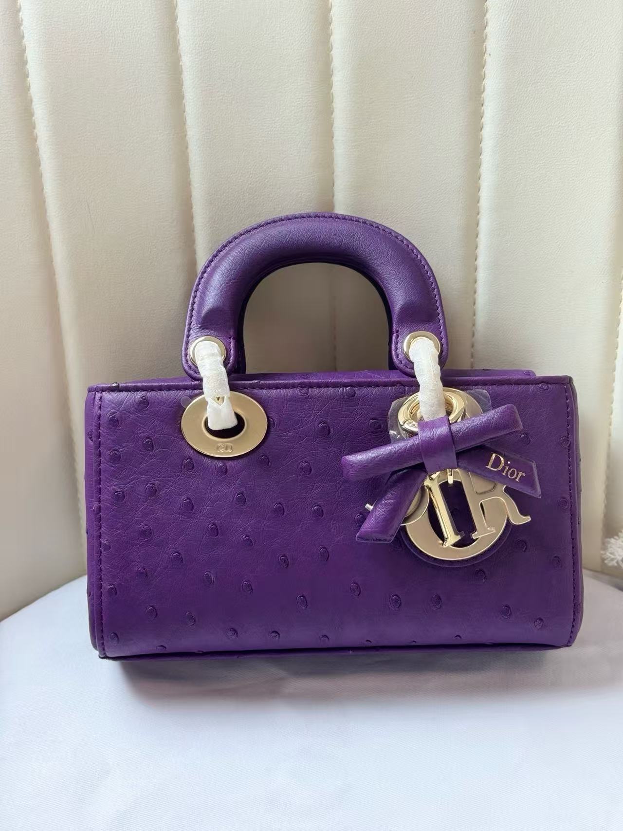 Dior 2026 Lady D-Joy Bag 19cm Ostrich Leather