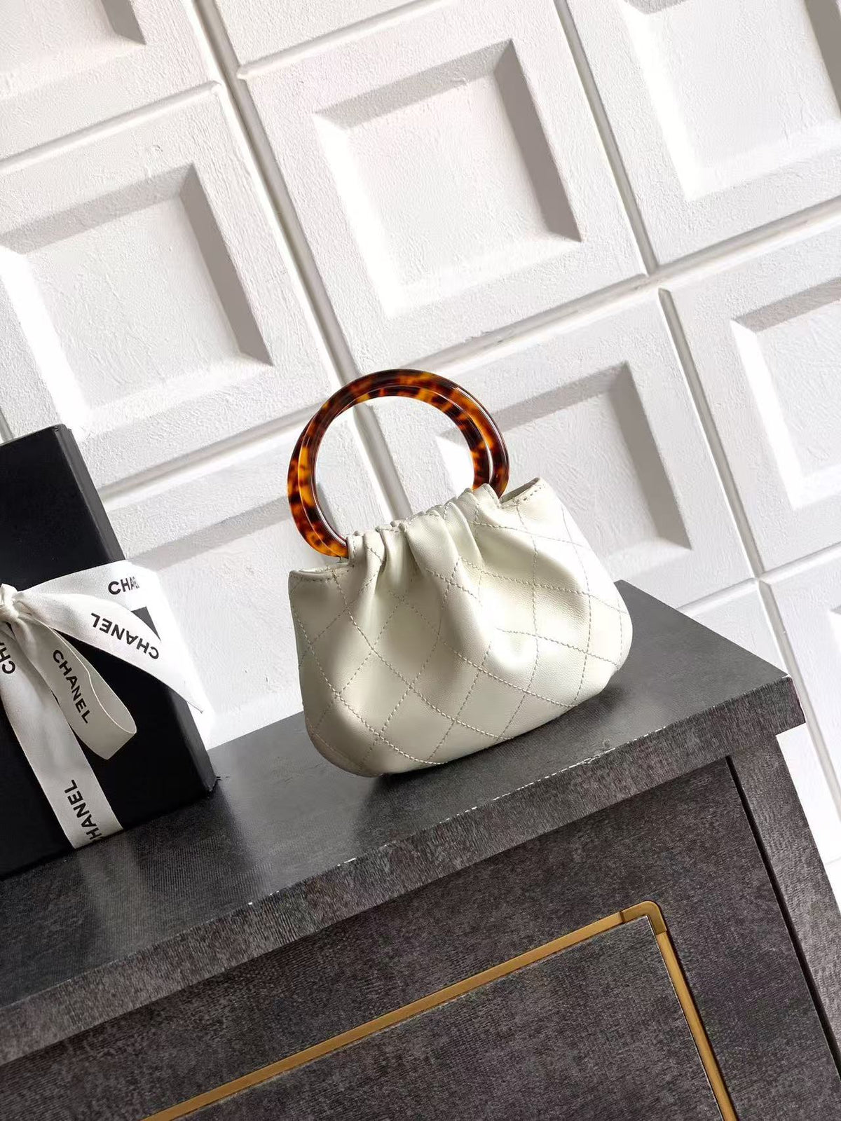 CC 25s Hobo White Quited Leather