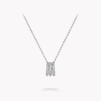 LAURENCE SIGNATURE TRIPLE PAVED SILVER DIAMOND NECKLACE