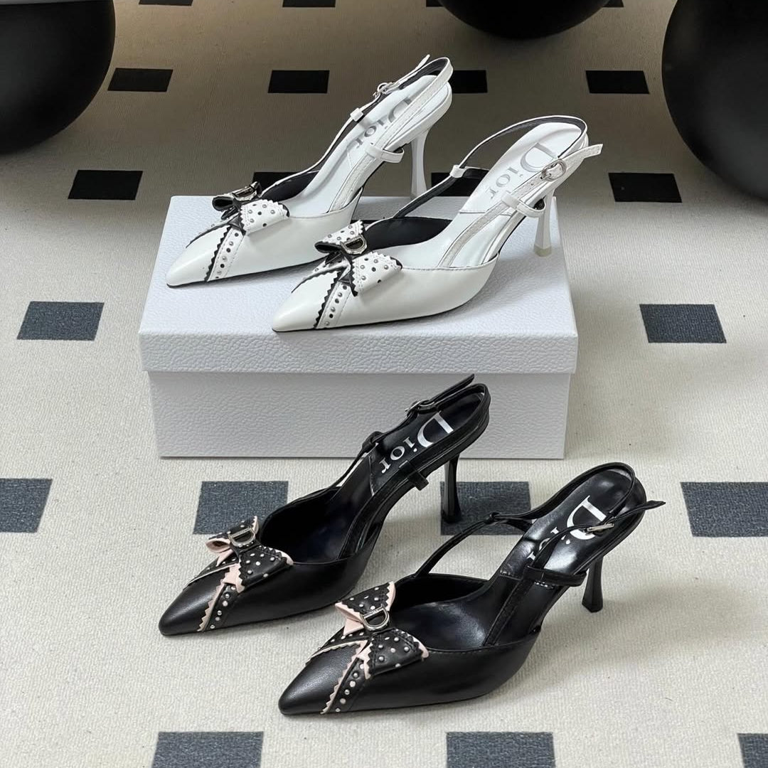 Dior 2026 Bow High-Heeled Slingback Sheepskin 713143