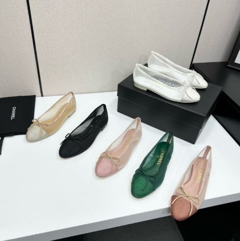 Chanel 2026 Ballet Flat Mesh Leather