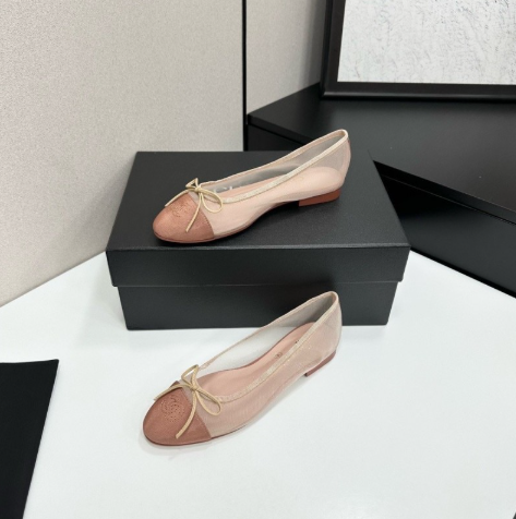 Chanel 2026 Ballet Flat Mesh Leather