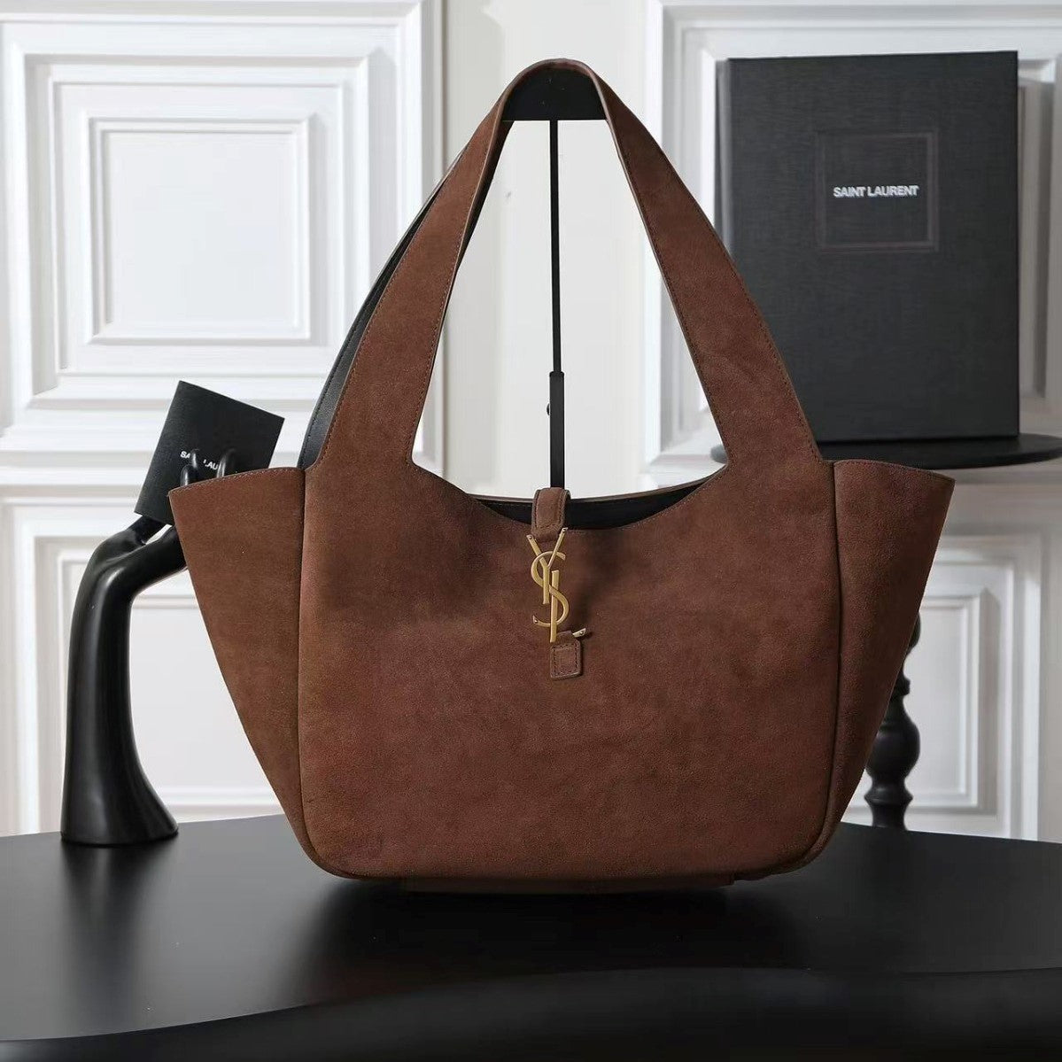 YSL Le 5 À 7 Bea Bag Coffee Suede