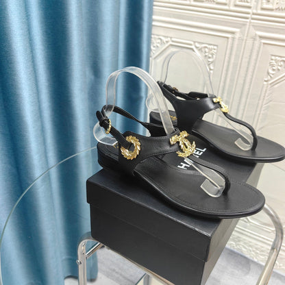 Chanel 2026 C-buckle Flip-Flop Sandal Sheepskin 712414