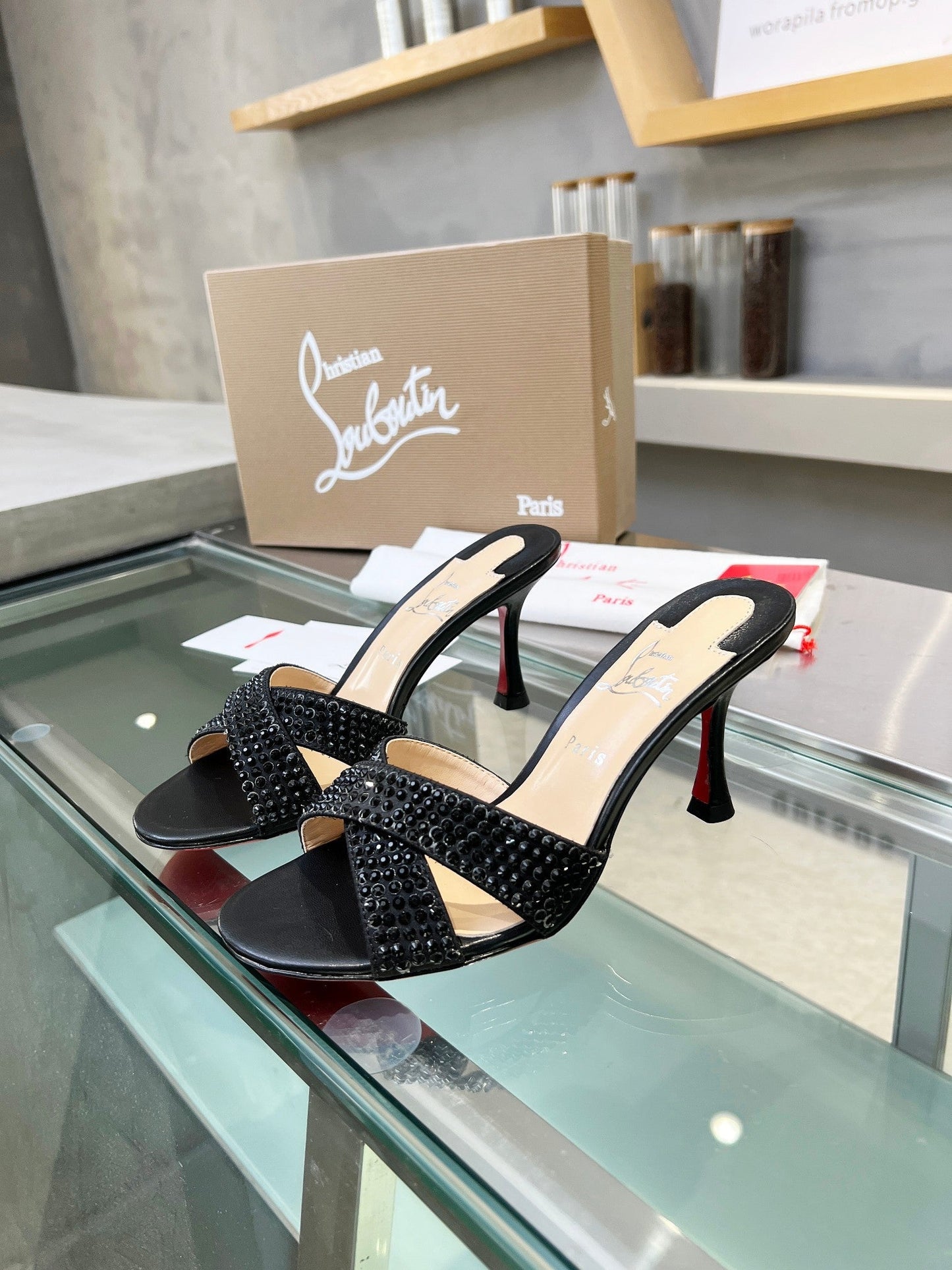 Christian Louboutin Mariza Is Back Strass 75mm Sandal 833140