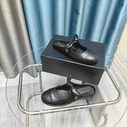 Chanel 2026 Mary Jane Mule With Bow Cowhide 710620