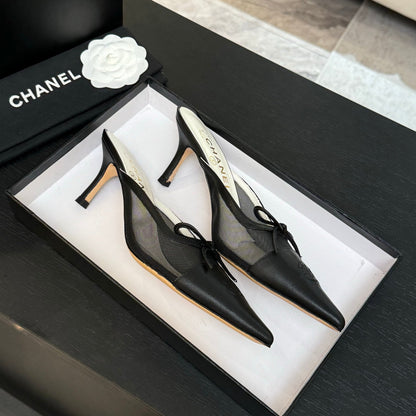 CC 2026 High Heel Mule 65 Mesh Satin Leather