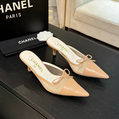 CC 2026 High Heel Mule 65 Mesh Satin Leather