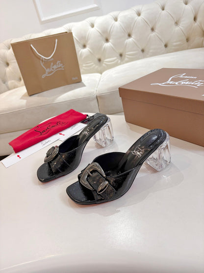 Christian Louboutin 2026 Minny Bubble 70mm Mules PVC Patent Leather 780364